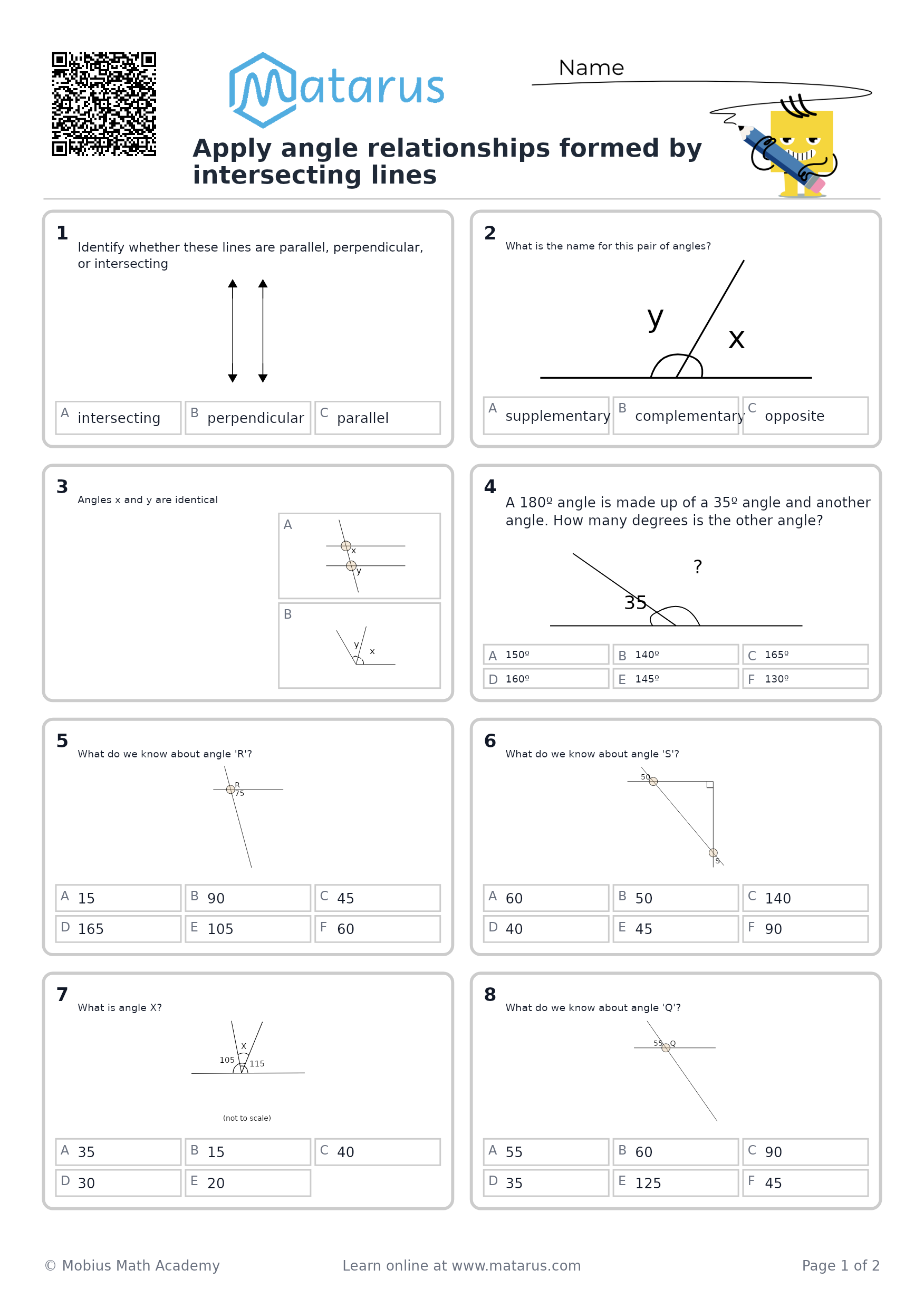 Free downloadable worksheet on grade 9 - Geometry