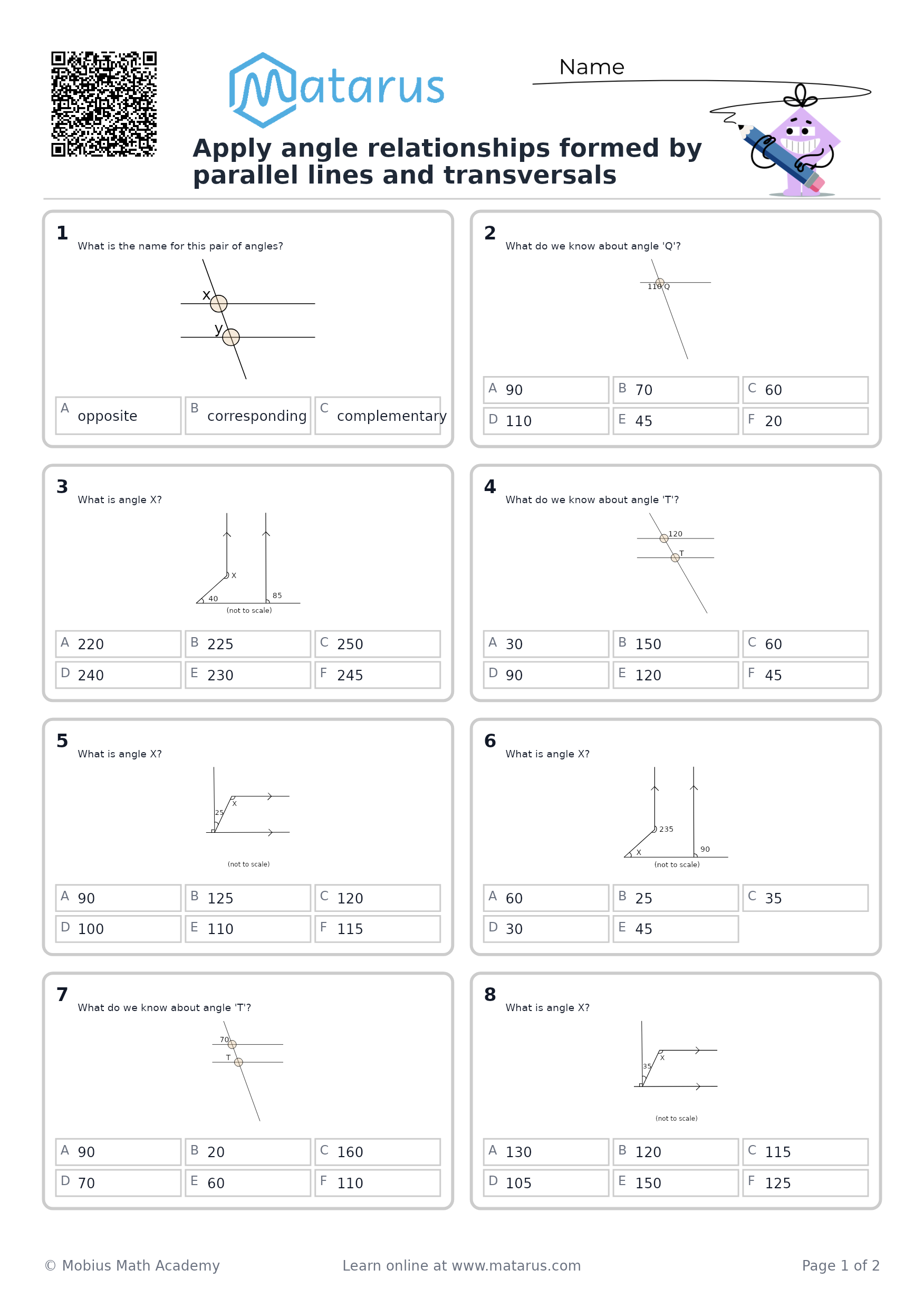 Free downloadable worksheet on grade 10 - Geometry and Similarity