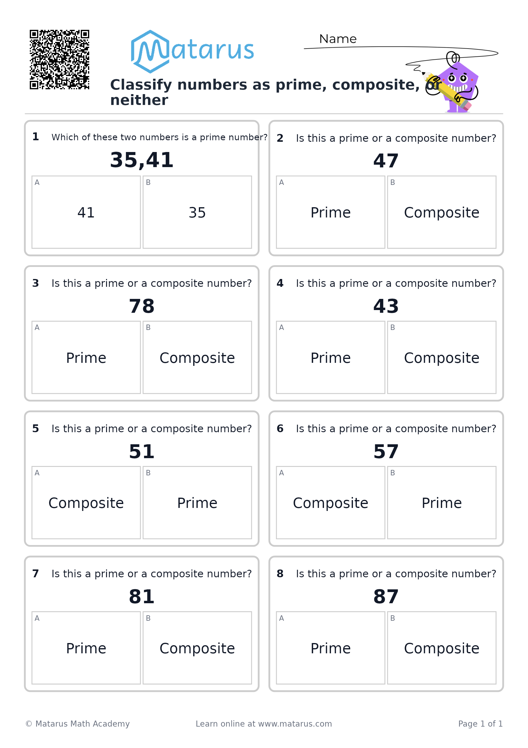 Free downloadable worksheet on grade 4 - Factors and Multiples