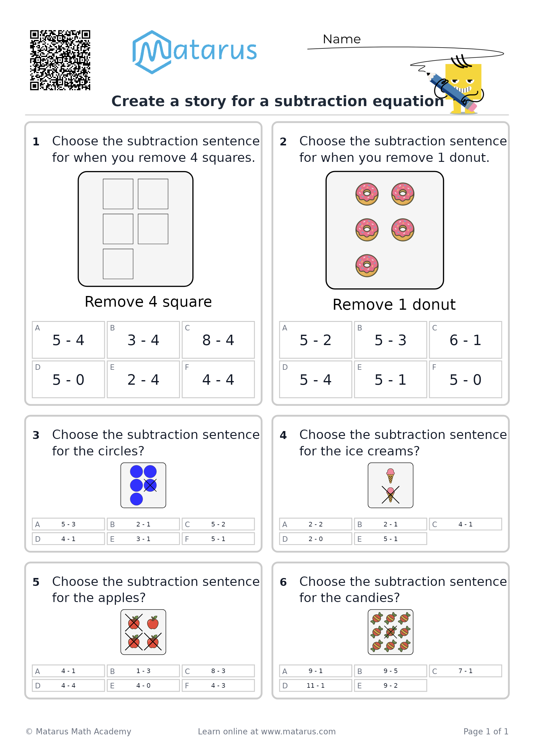 Free downloadable worksheet on grade 1 - Mathematical Reasoning
