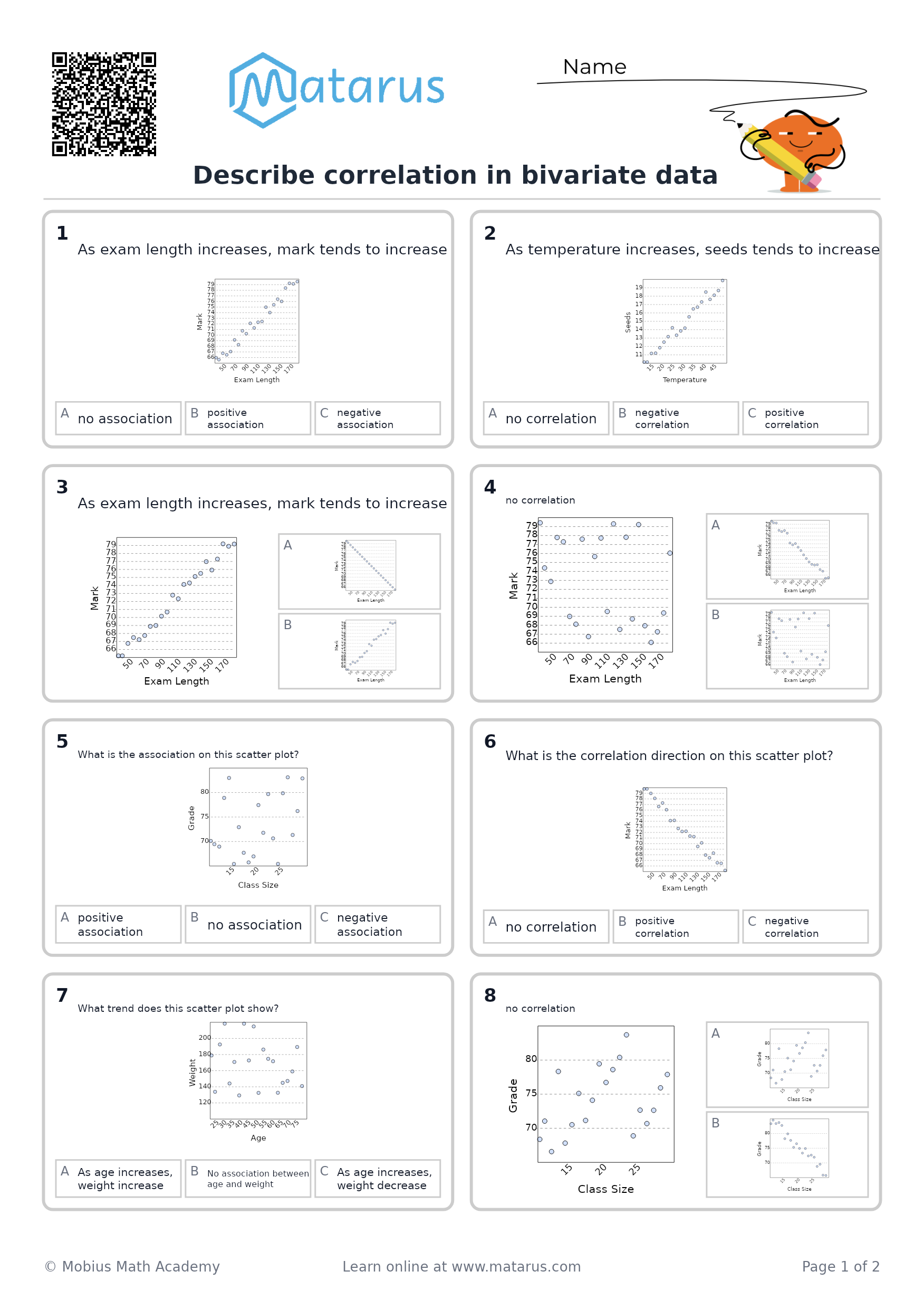 Free downloadable worksheet on grade 10 - Data Analysis and Modelling