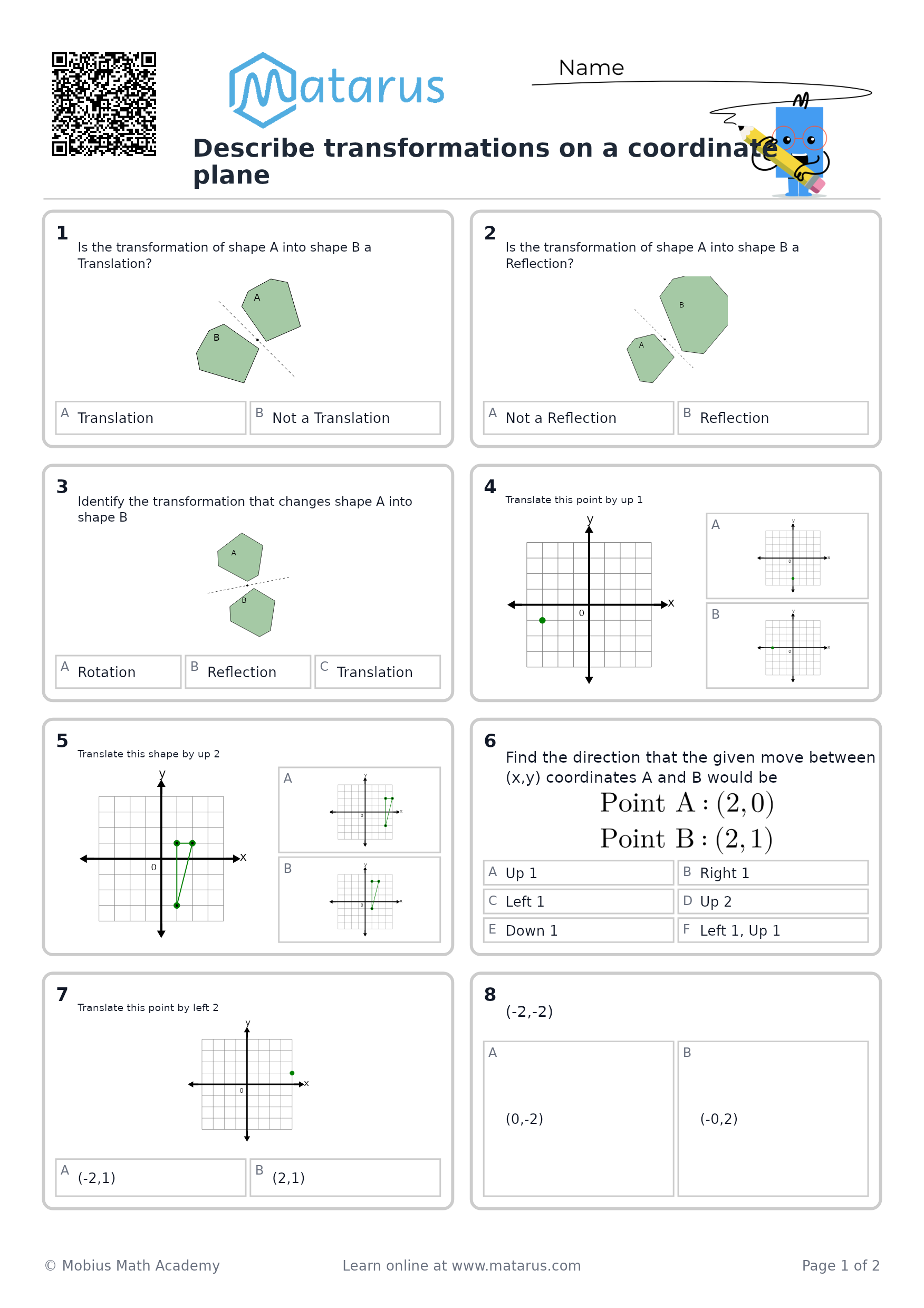 Free downloadable worksheet on grade 6 - Geometry