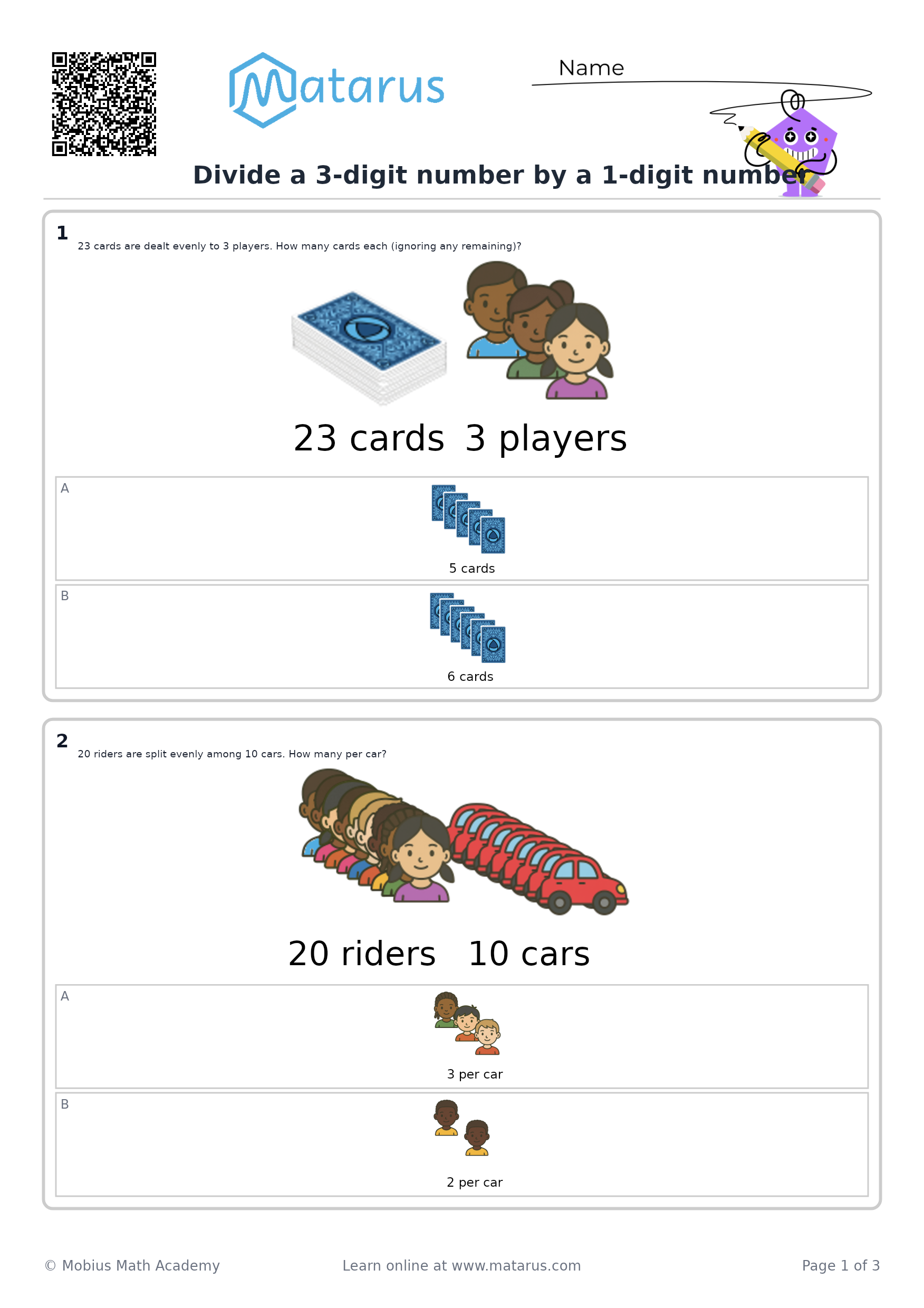 Free downloadable worksheet on grade 4 - Division