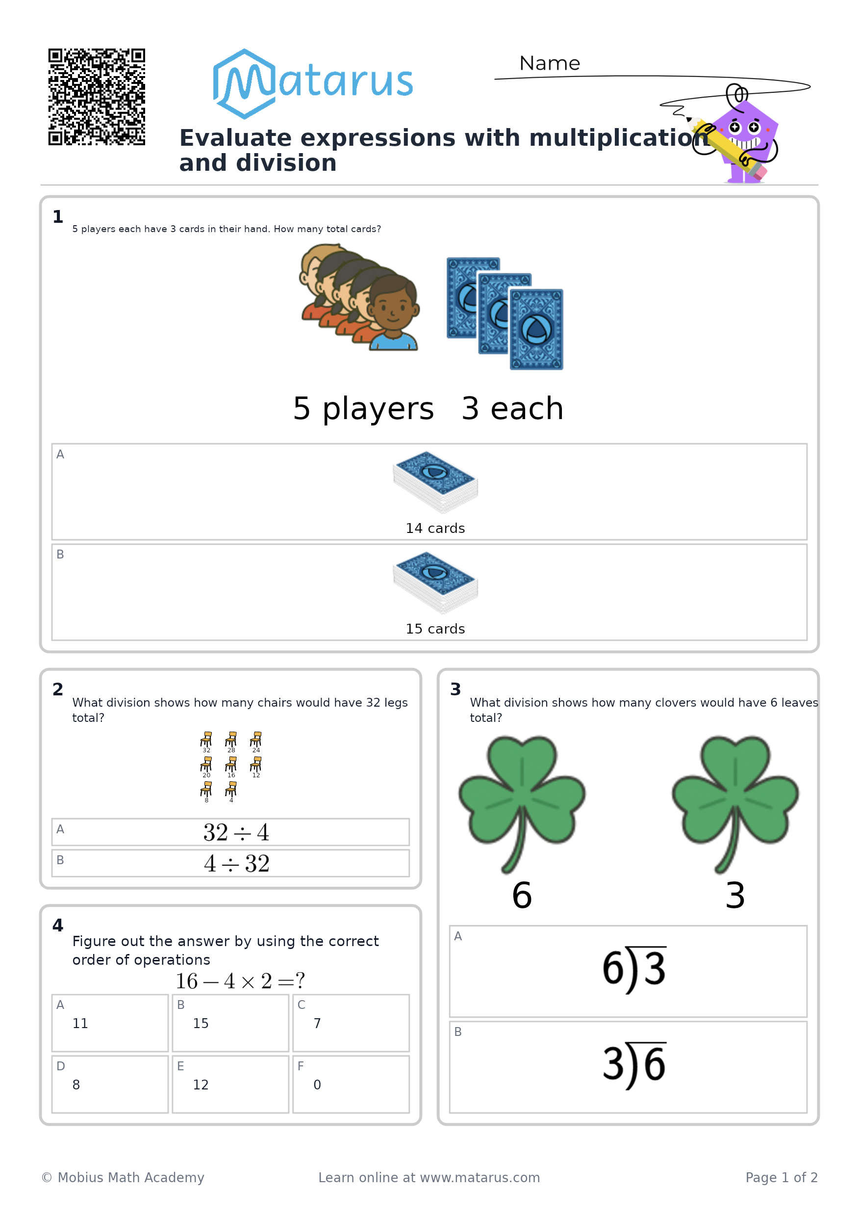 Free downloadable worksheet on grade 4 - Patterns and Early Algebra