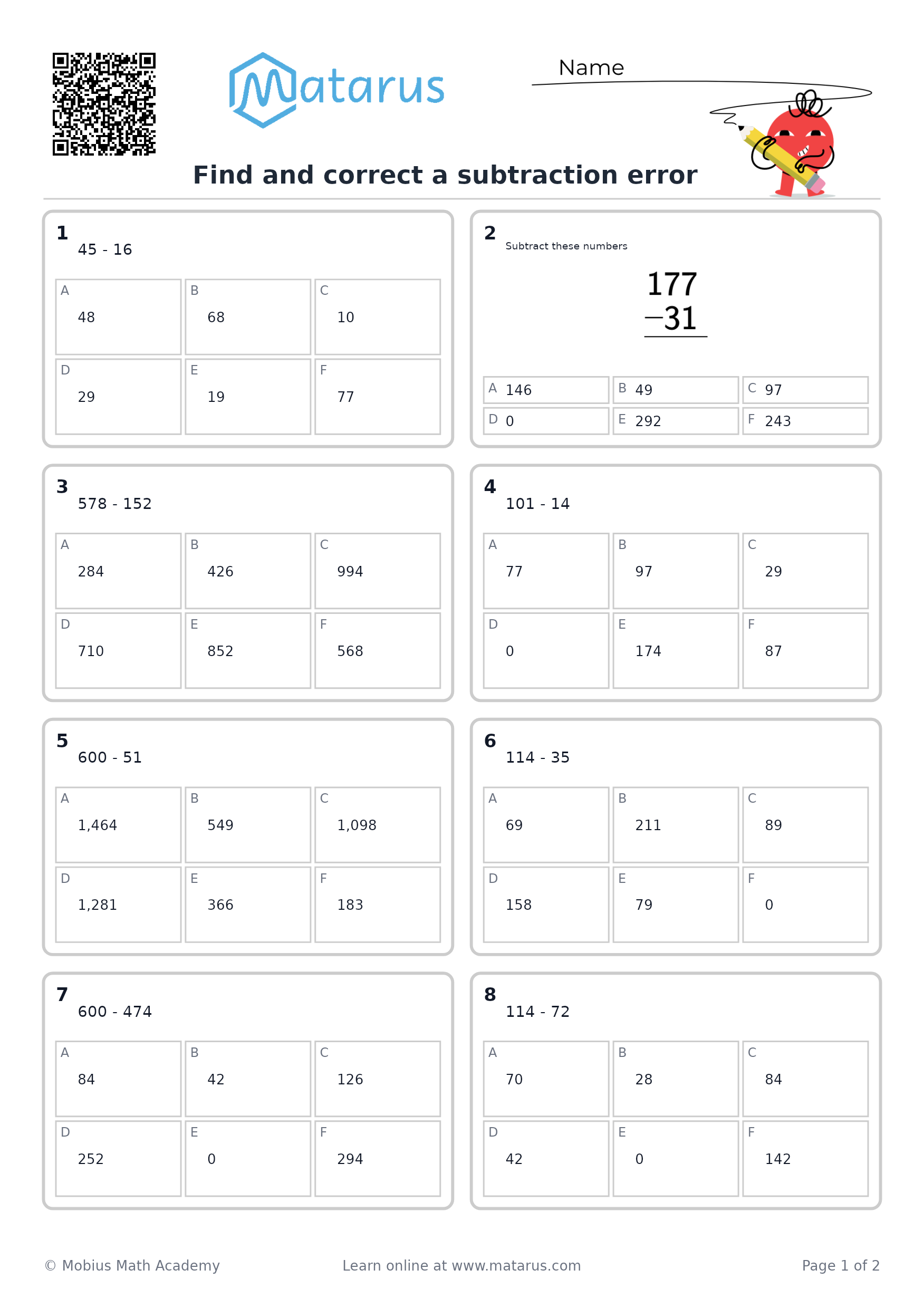 Free downloadable worksheet on grade 2 - Mathematical Reasoning