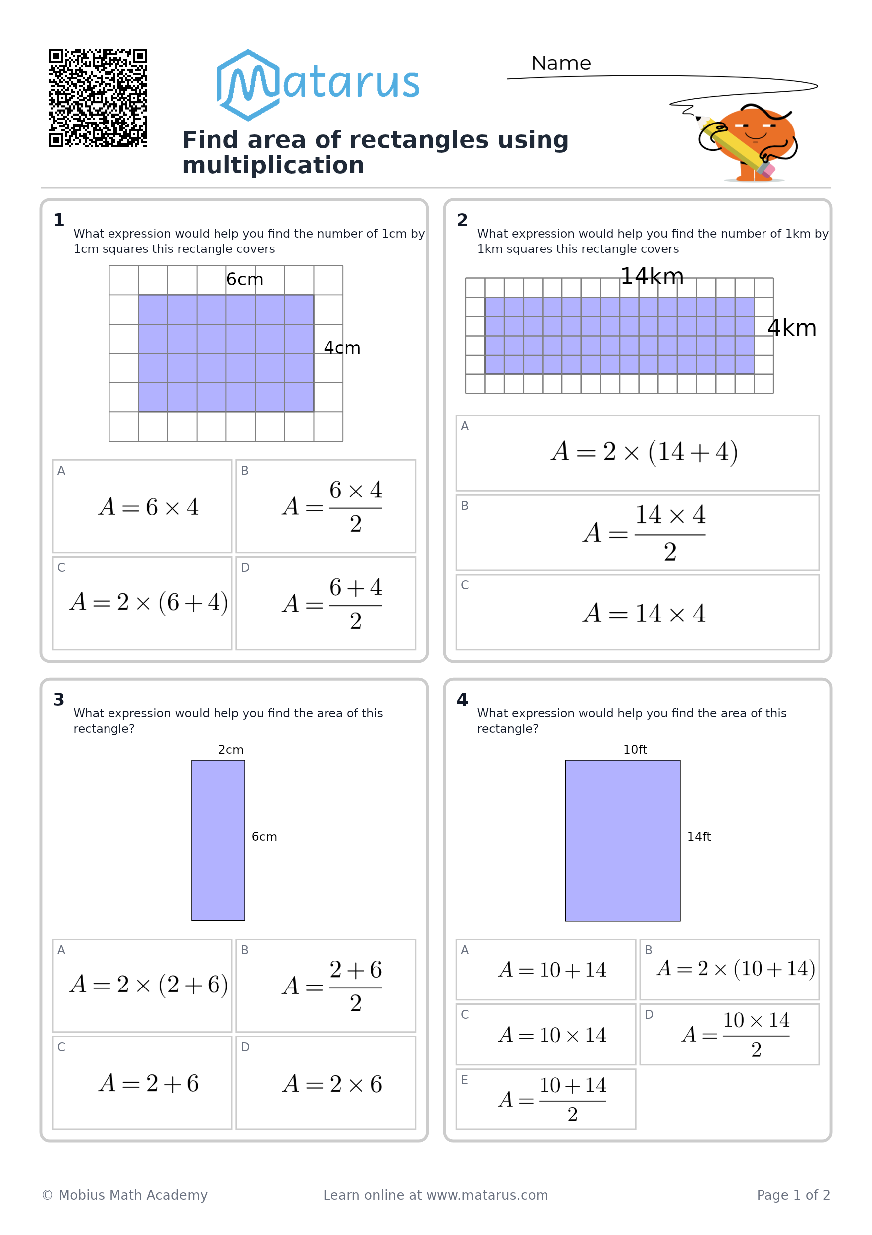 Free downloadable worksheet on grade 3 - Measurement