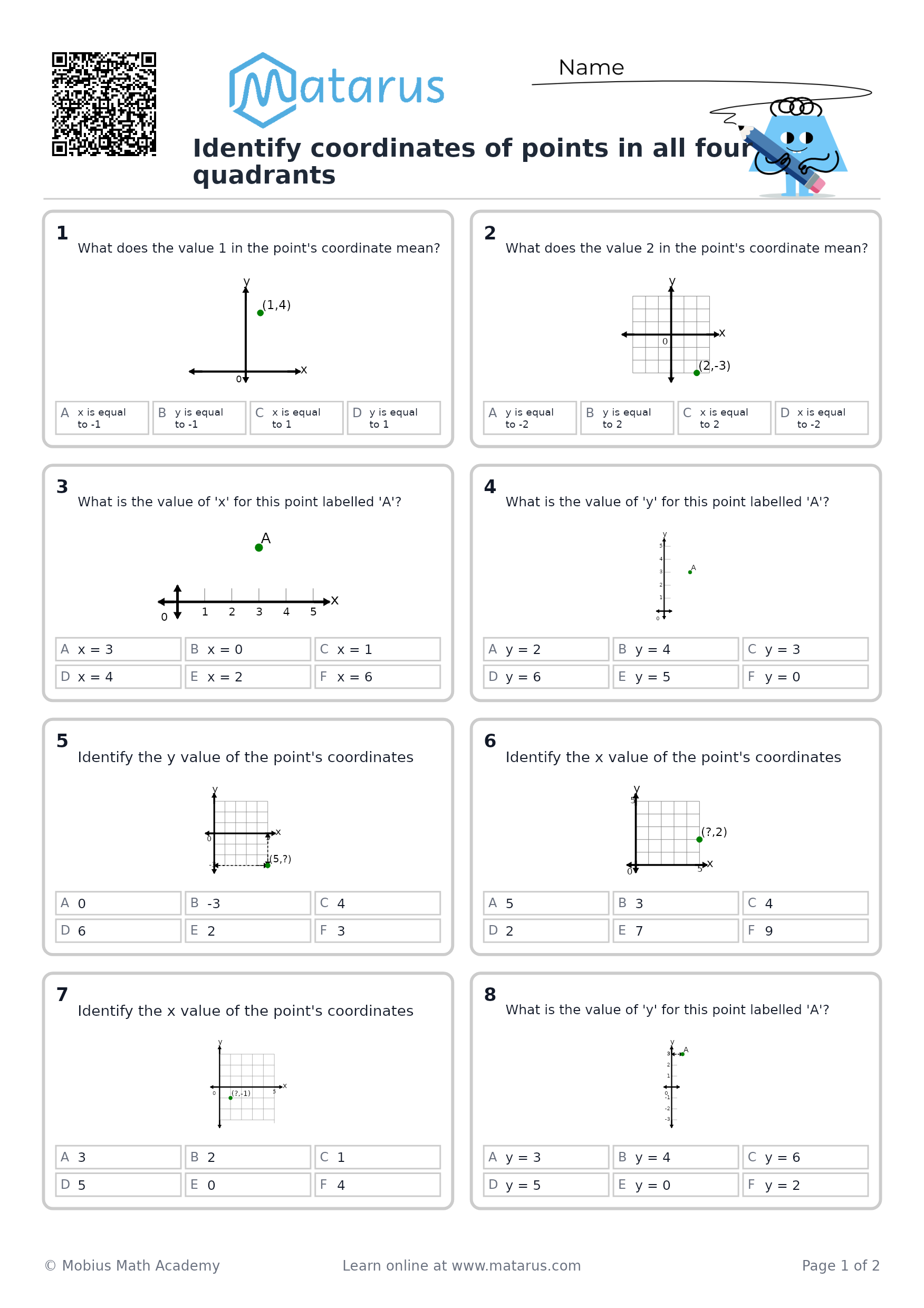 Free downloadable worksheet on grade 7 - Transformations and Coordinate Geometry