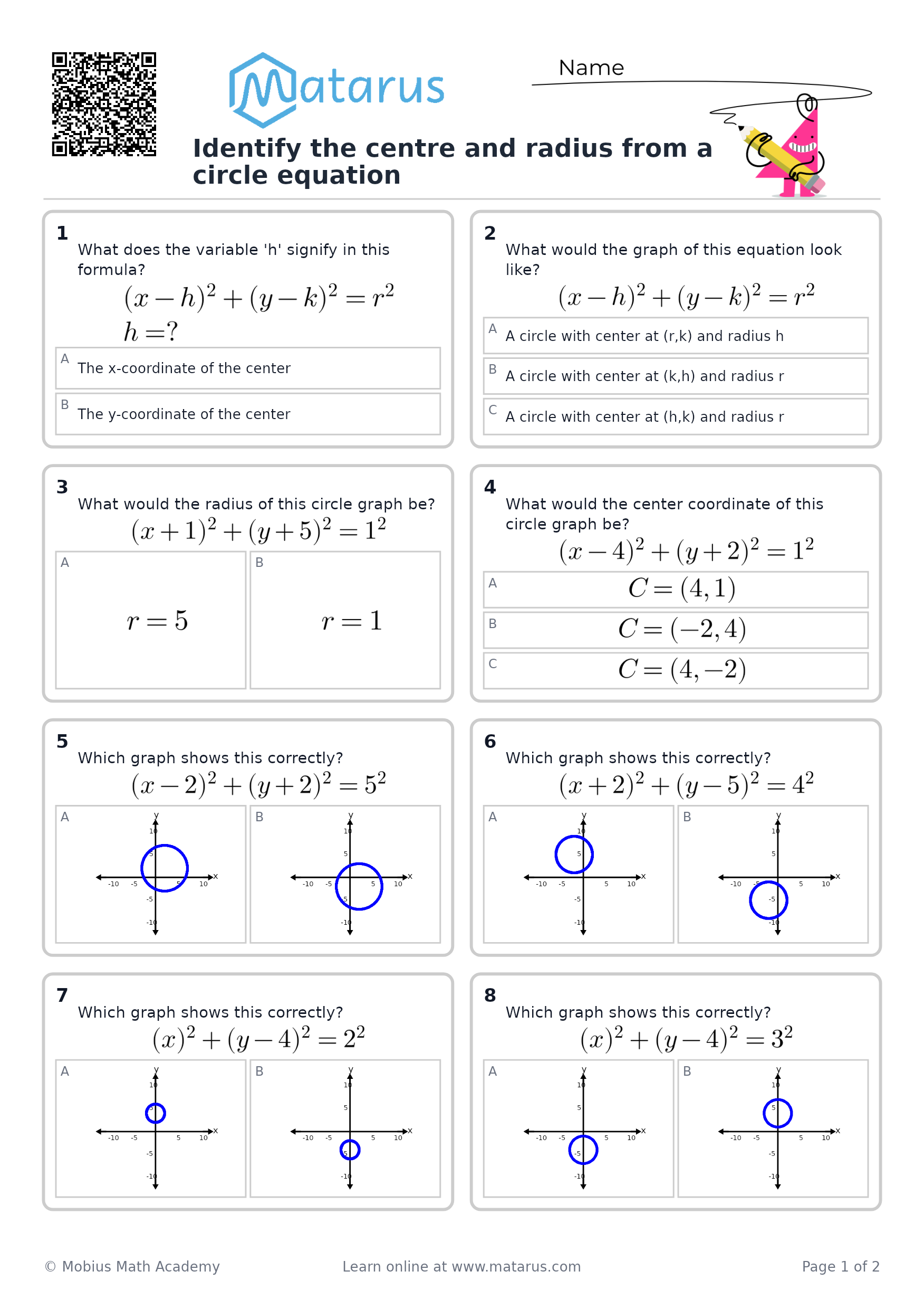 Free downloadable worksheet on grade 11 - Analytic Geometry