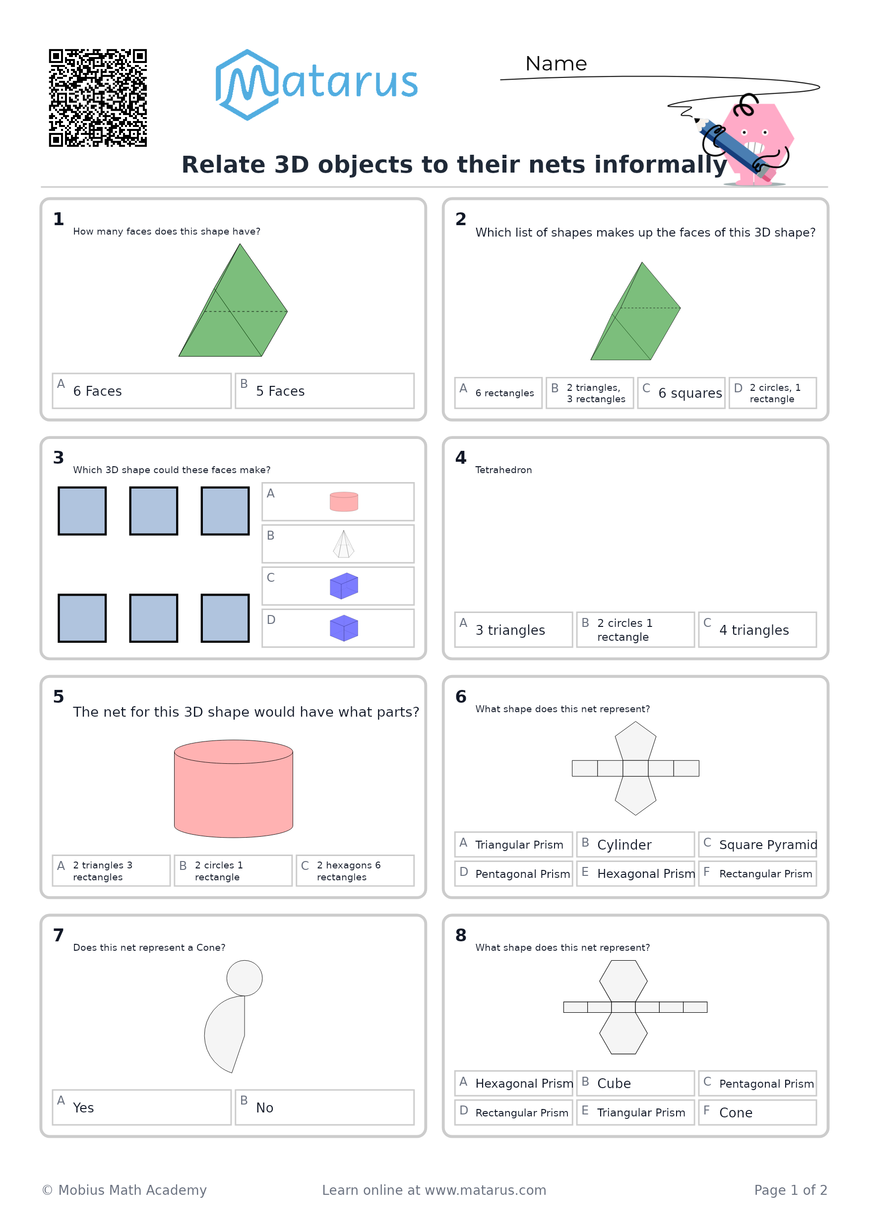 Free downloadable worksheet on grade 3 - Geometry