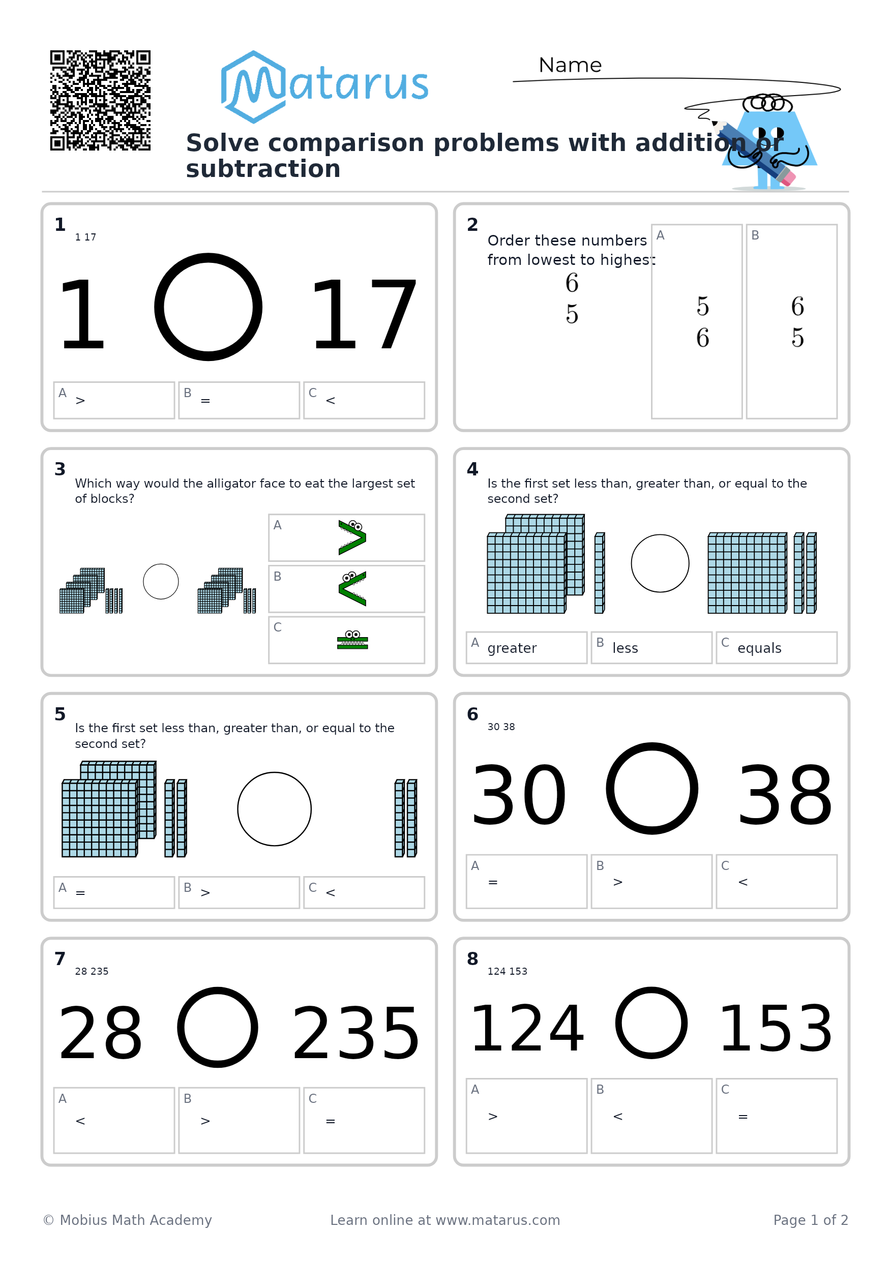 Free downloadable worksheet on grade 4 - Addition and Subtraction