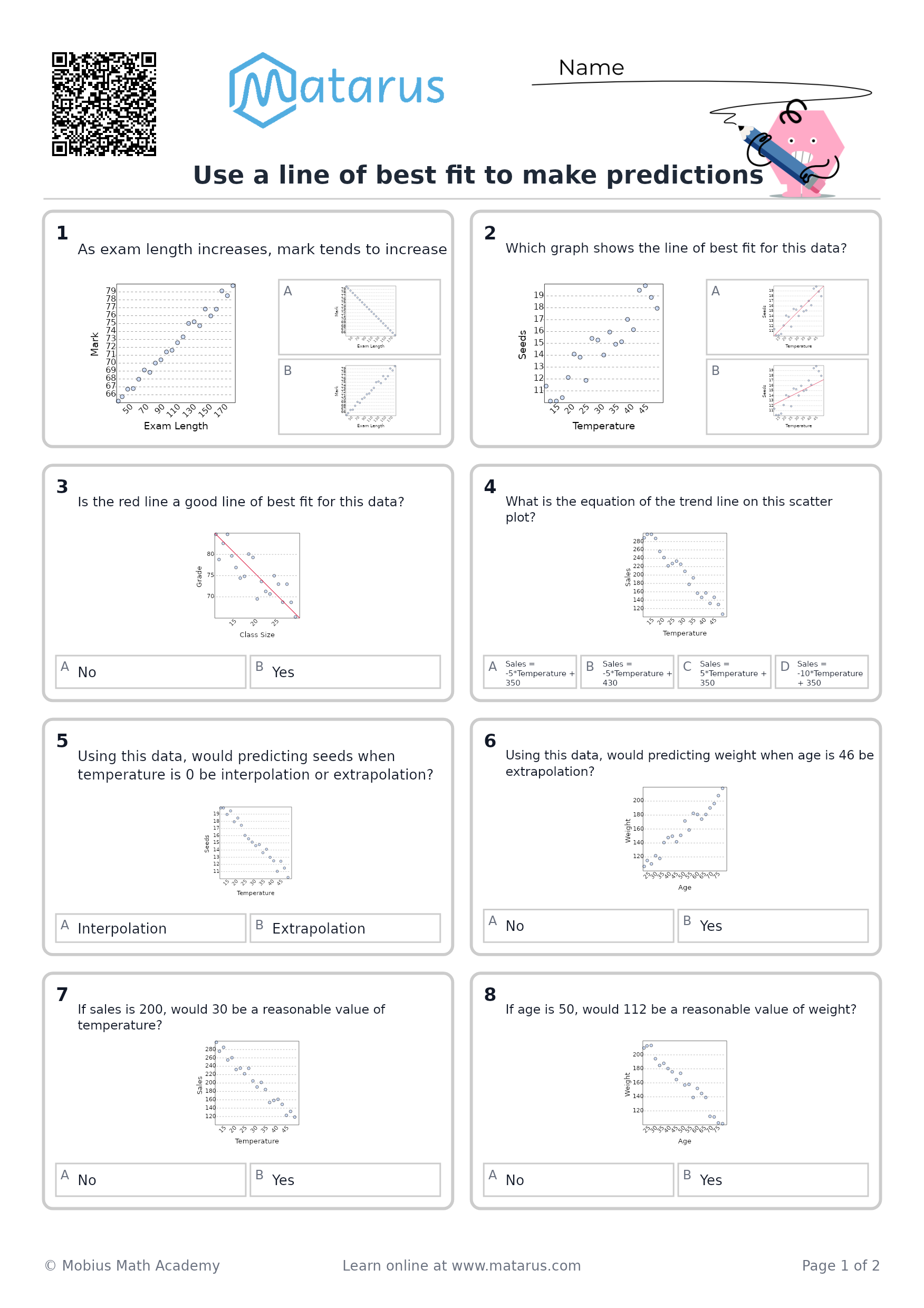 Free downloadable worksheet on grade 9 - Data Analysis