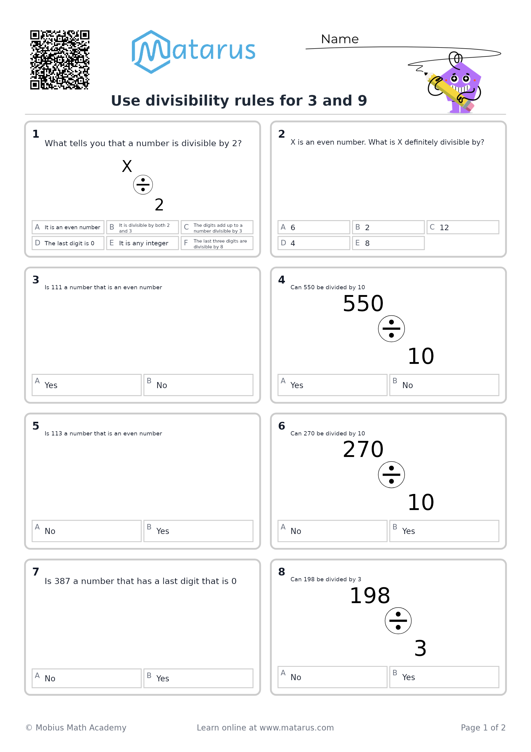 Free downloadable worksheet on grade 4 - Factors and Multiples