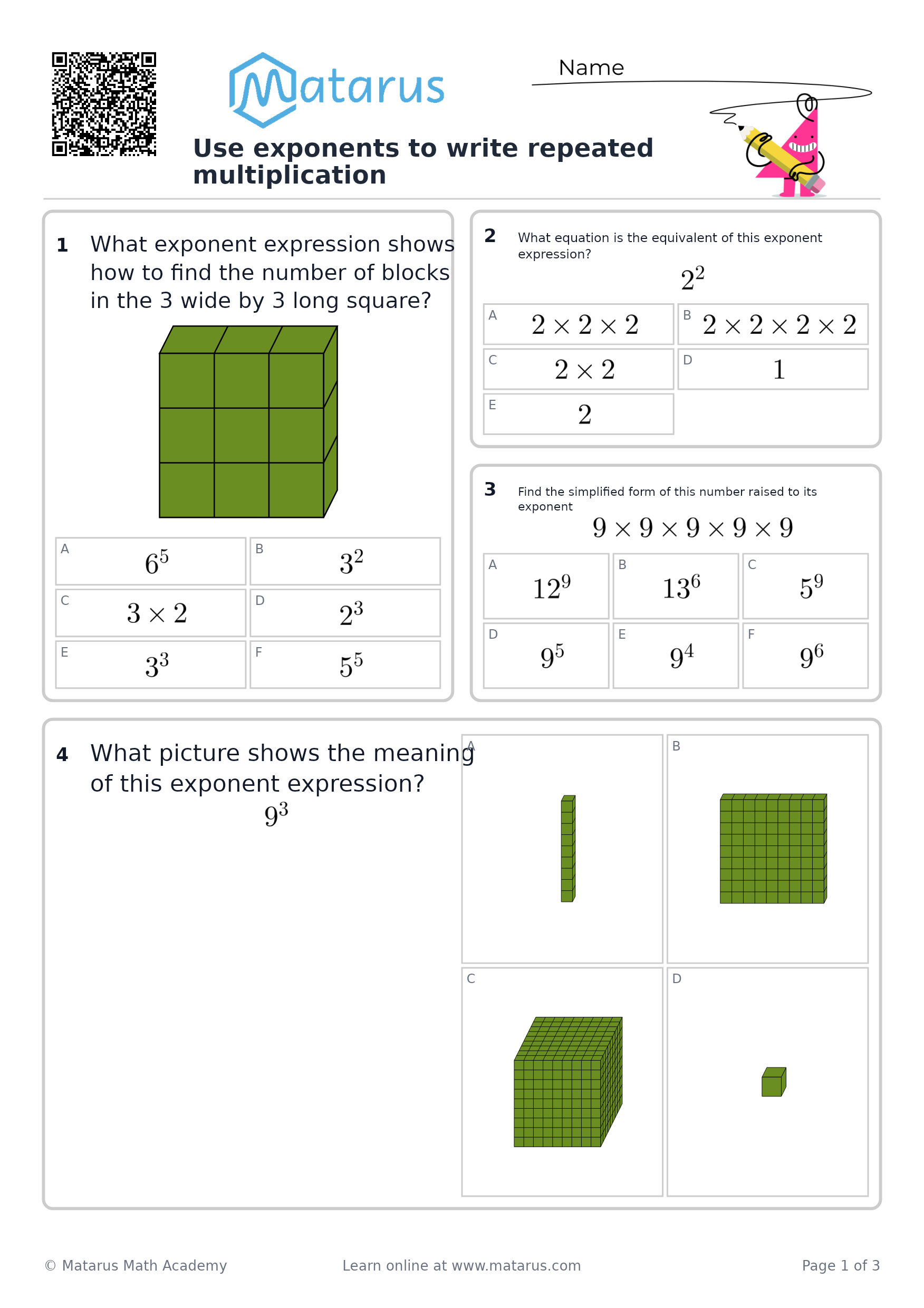 Free downloadable worksheet on grade 6 - Whole Numbers and Operations