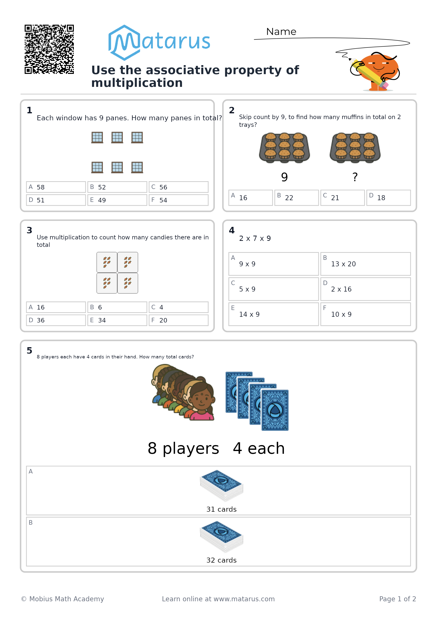 Free downloadable worksheet on grade 4 - Multiplication