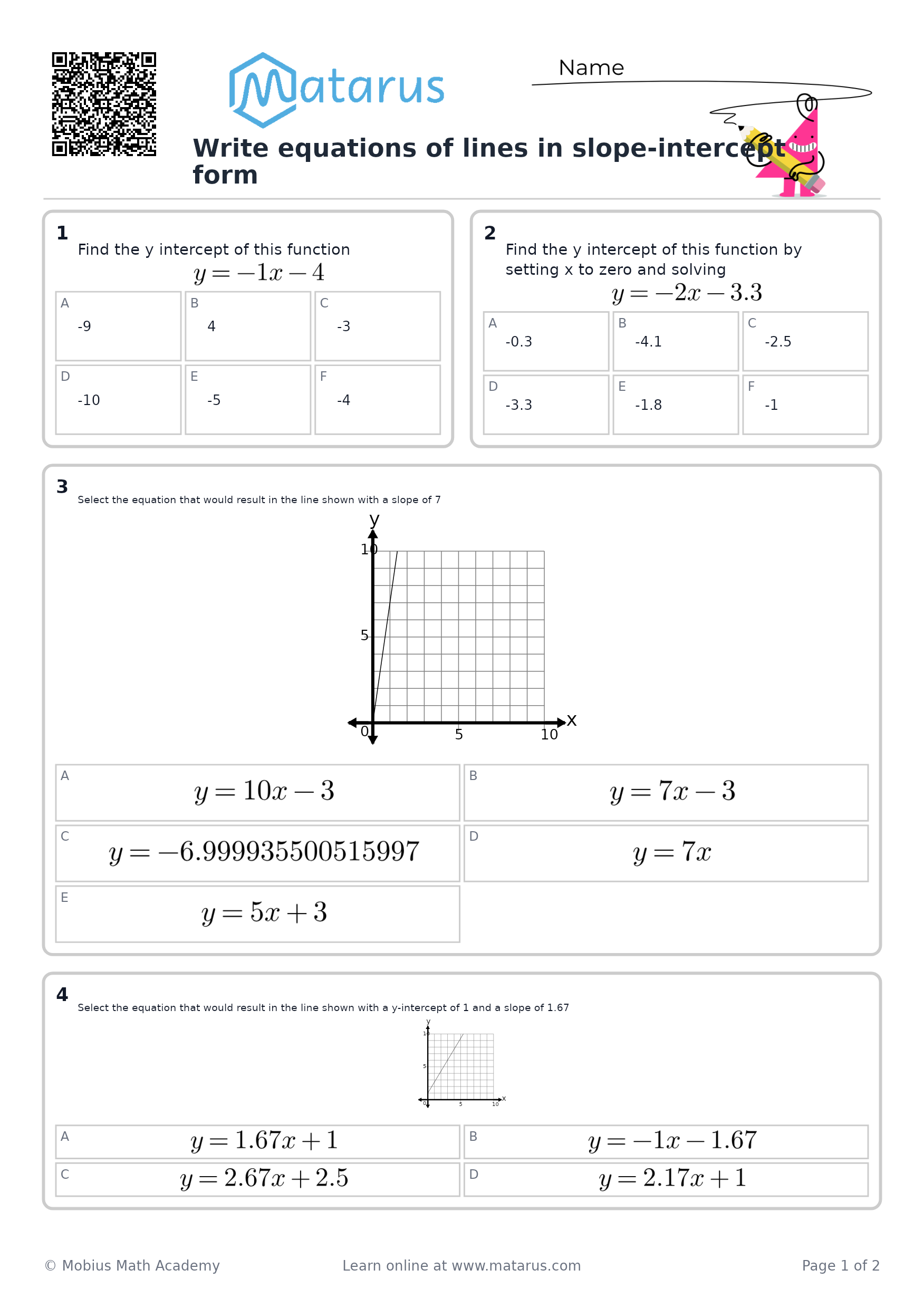 Free downloadable worksheet on grade 11 - Analytic Geometry